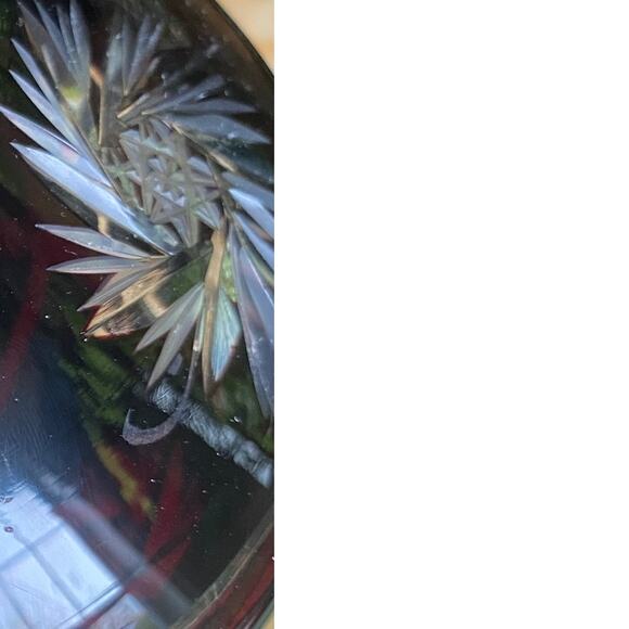 Antique Bohemian Amethyst Cut To Clear Crystal Footed Candy Dish Bowl with Lid - Picture 14 of 14